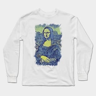 Mona Lisa Smile / La Gioconda / Leonardo Da Vinci / Abstract Fan Art #02 Long Sleeve T-Shirt